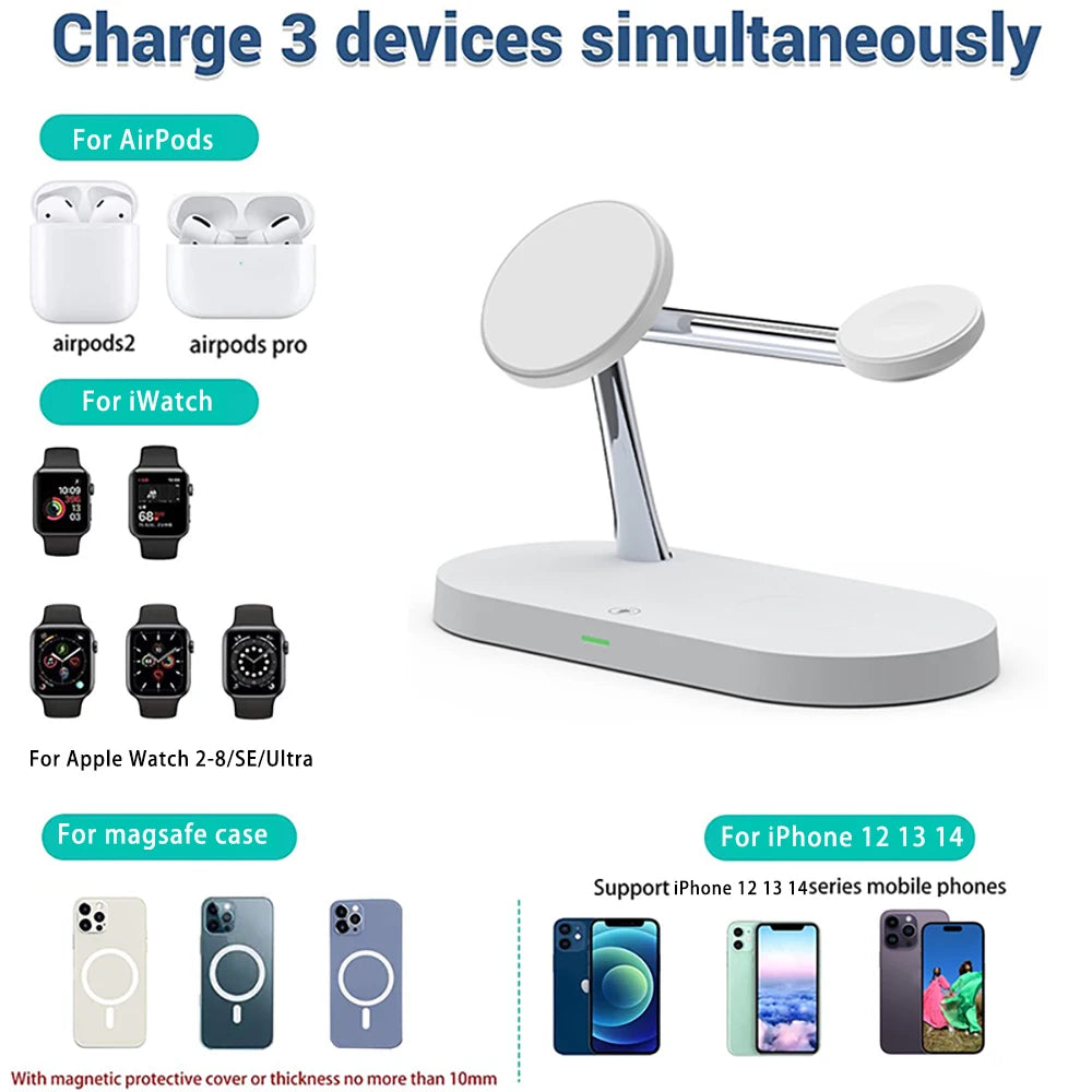 3 in 1 Wireless Charger For iPhone 12 13 14 15