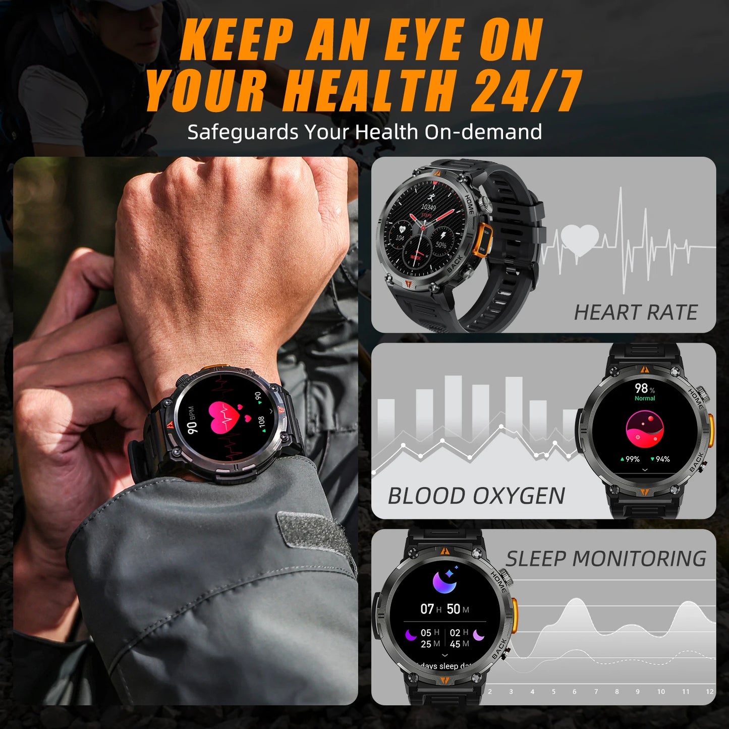 Smart Watch 3ATM Waterproof